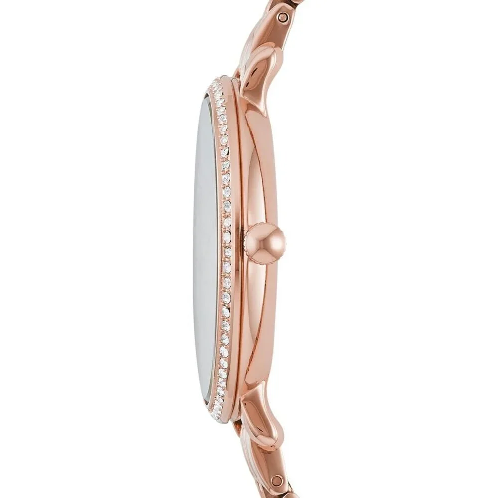 Women's Rose Gold Jacqueline Quartz Stainless Steel Three Hand Bracelet Watch